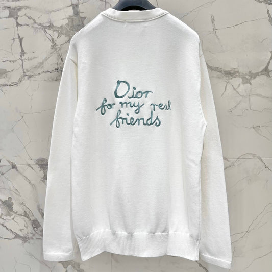 Minimalist Casual Embroidered Knit Cardigan