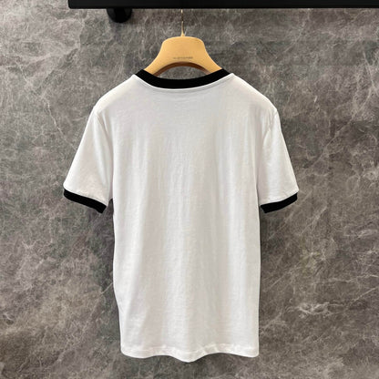 Classic Black and White Color-Block T-Shirt