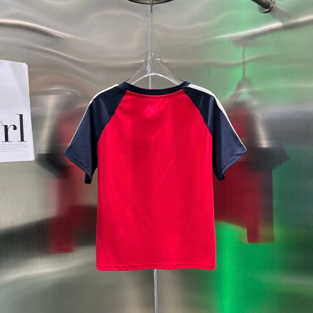 3D Craftsmanship Shoulder Sleeve Color Block T-shirt