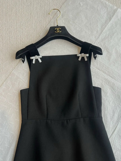 Diamond Bow-Embellished Sleeveless Dress