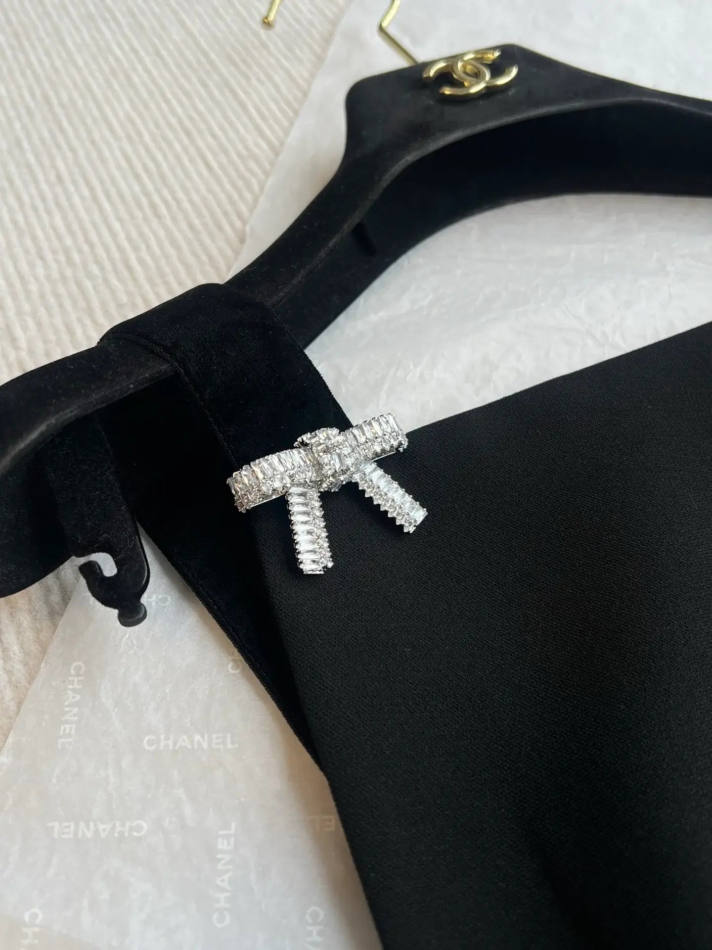 Diamond Bow-Embellished Sleeveless Dress