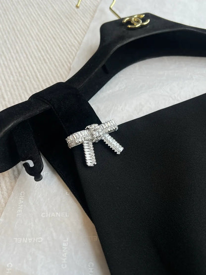 Diamond Bow-Embellished Sleeveless Dress