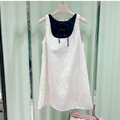 Casual Drawstring Utility Sleeveless Dress