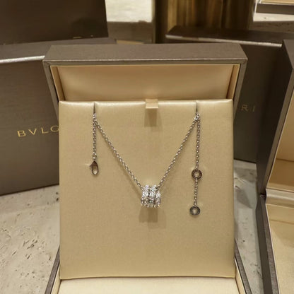 Snake-shaped Full Diamond Necklace