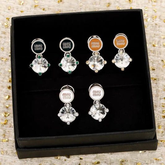 Brilliant Circle Studs with Geometric Earrings