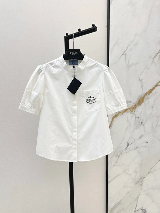 Pocket-Embroidered Solid Color Polo Short Sleeve