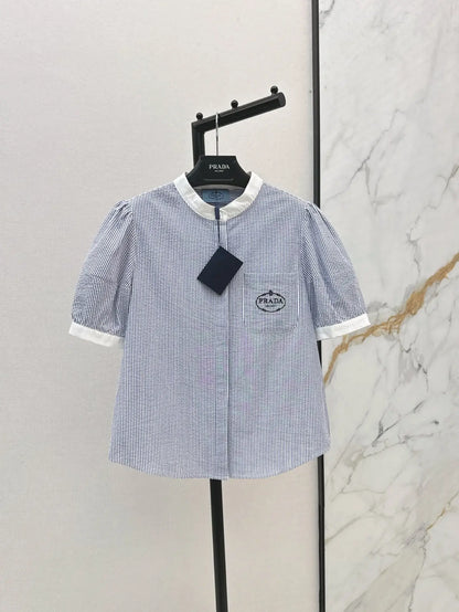 Pocket-Embroidered Solid Color Polo Short Sleeve