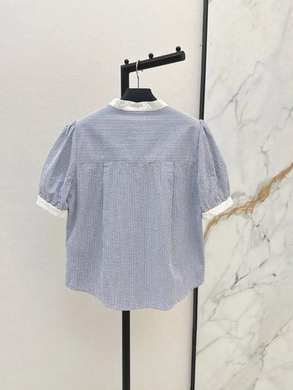Pocket-Embroidered Solid Color Polo Short Sleeve