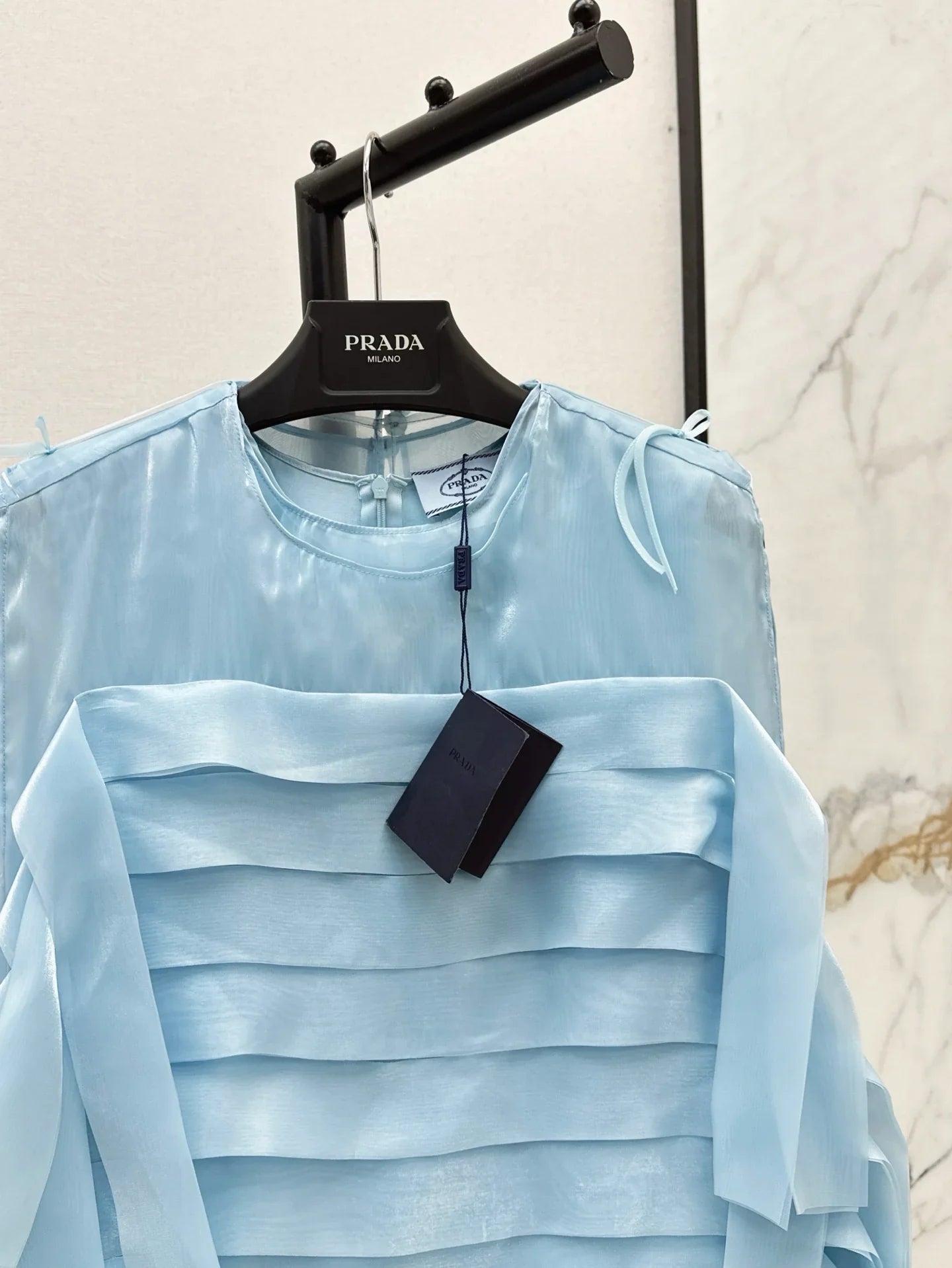 Elegant Blue Tiered Design Dress