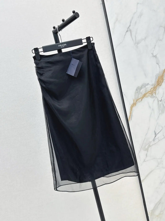 Trendy Double-Layer Mesh Bodycon Skirt