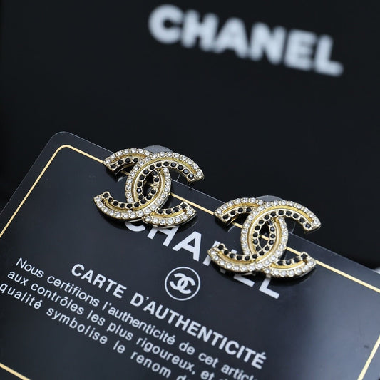 Modern Black & White Diamond Studs