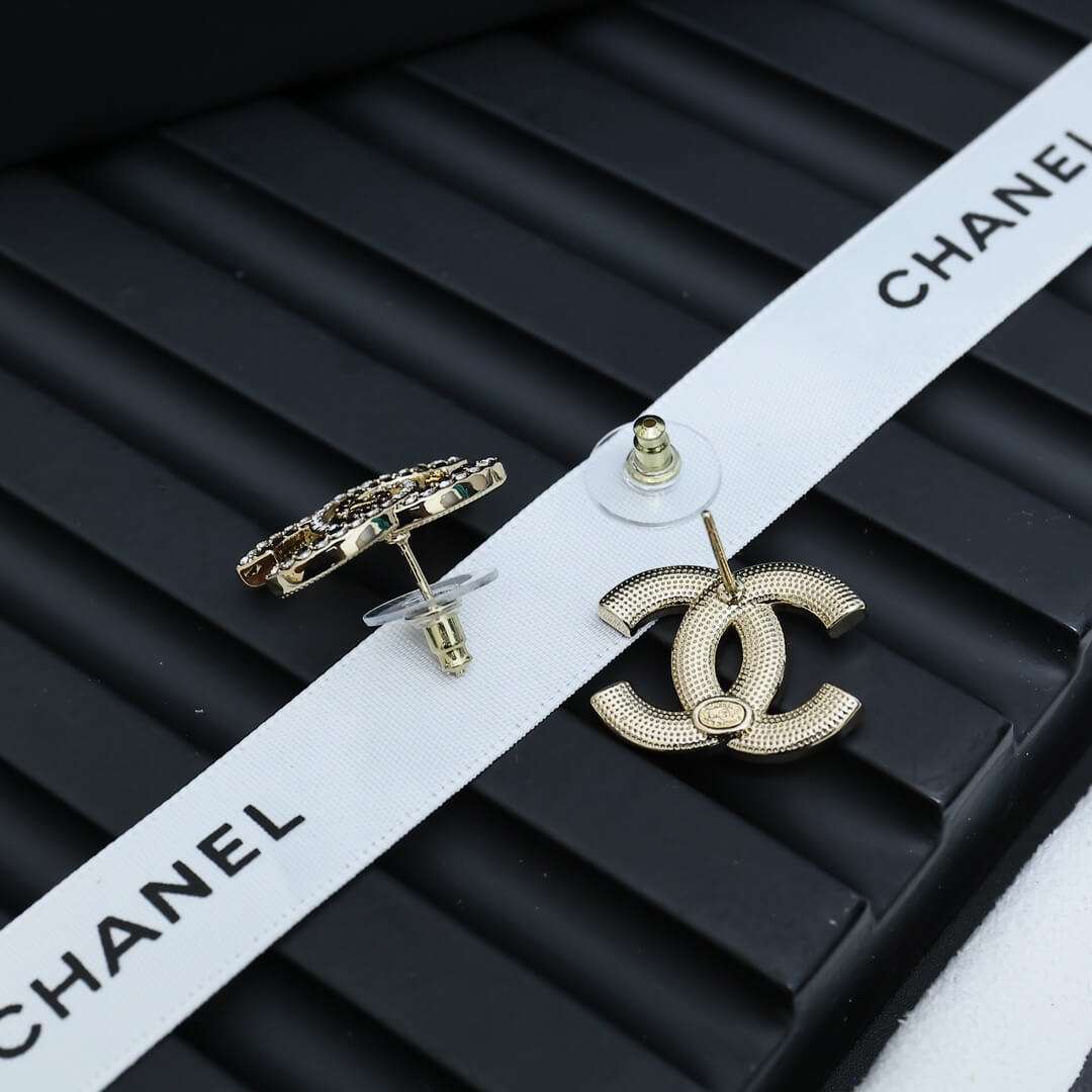 Modern Black & White Diamond Studs