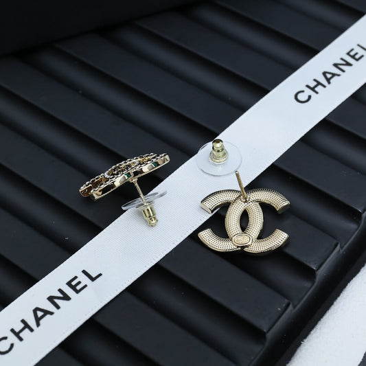 Modern Black & White Diamond Studs