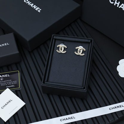 Modern Black & White Diamond Studs