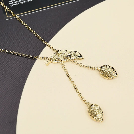 Trendy Peach Blossom Pendant Necklace