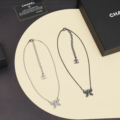 Minimalist Butterfly Diamond Necklace