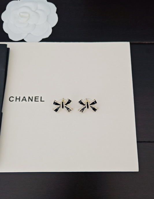 Diamond Bow Stud Earrings