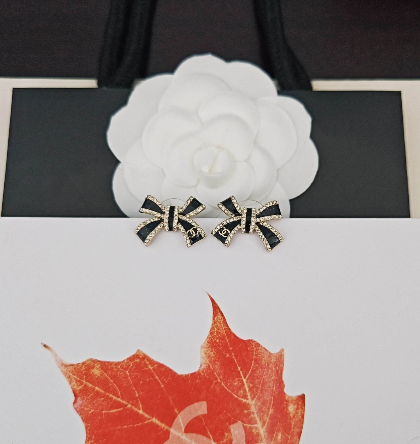 Diamond Bow Stud Earrings