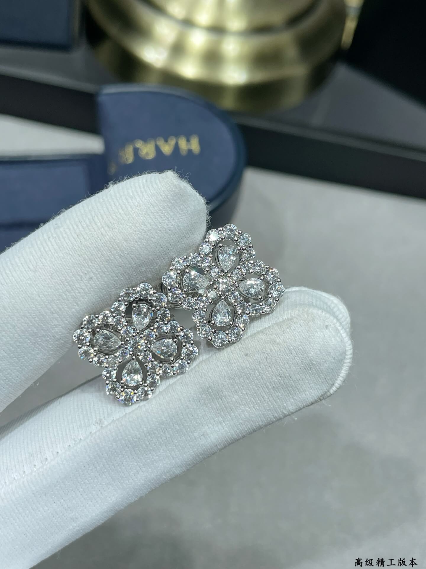 Full-Pavé Clover Stud Earrings