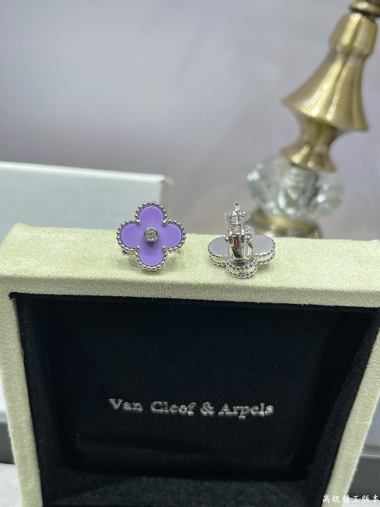 Minimalist Amethyst Clover Studs