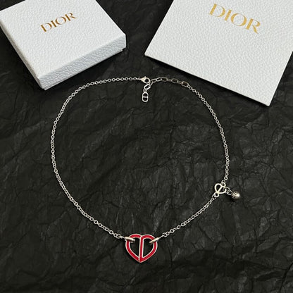 Classic Red Heart Pendant Necklace
