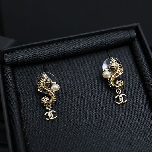 Vintage Seahorse Stud Earrings