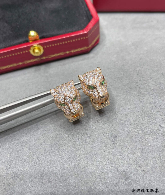 Diamond Panther Head Studs