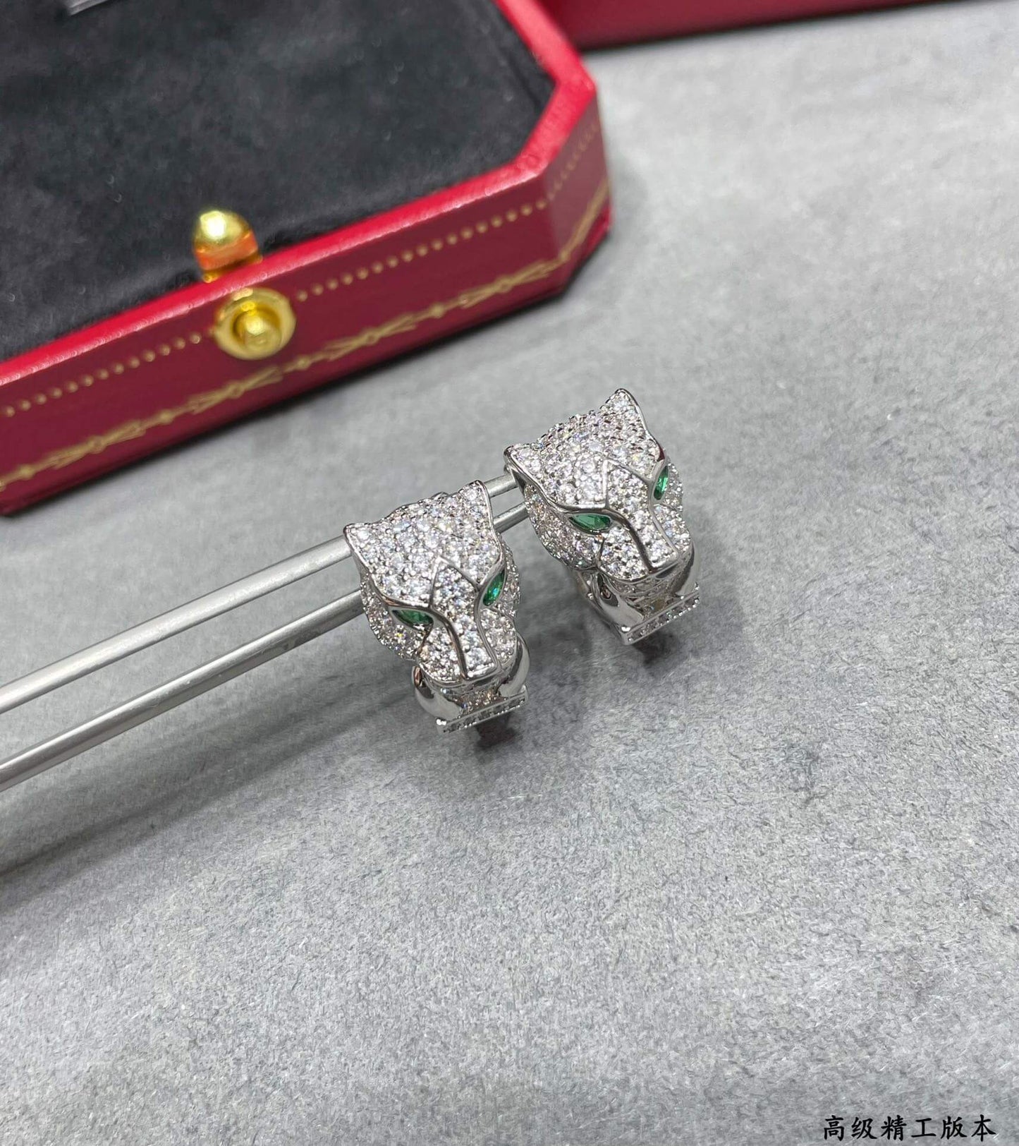 Diamond Panther Head Studs
