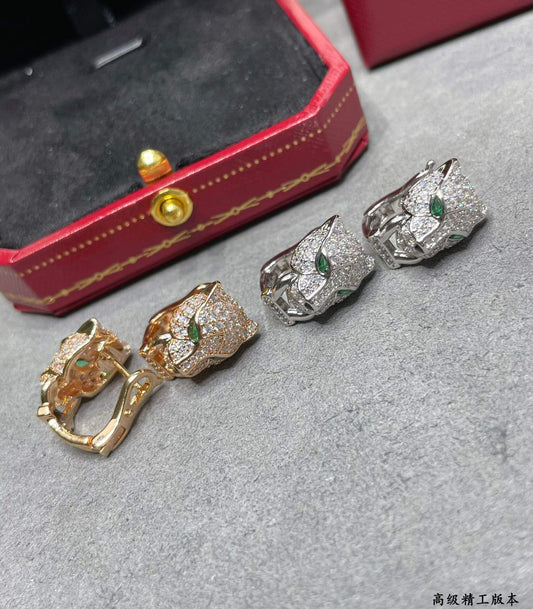 Diamond Panther Head Studs