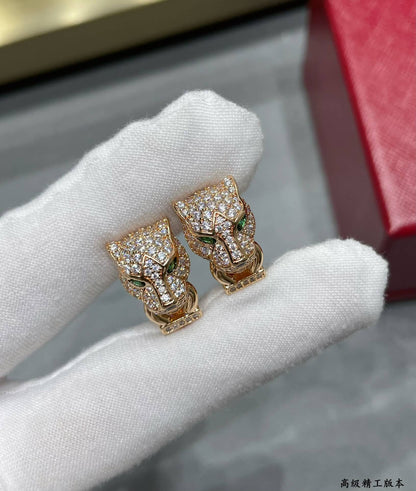 Diamond Panther Head Studs