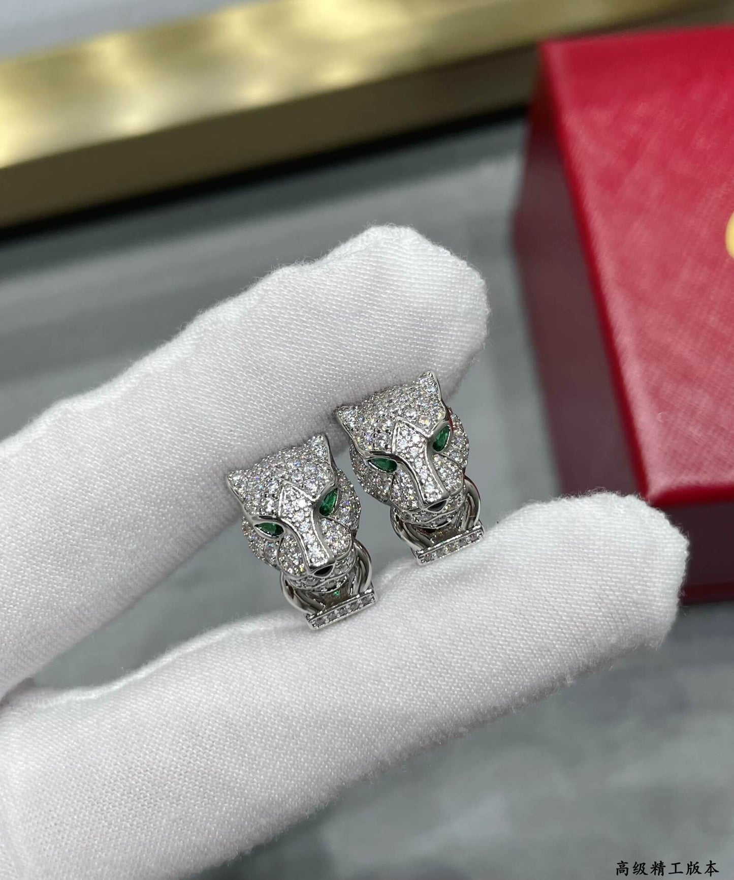 Diamond Panther Head Studs