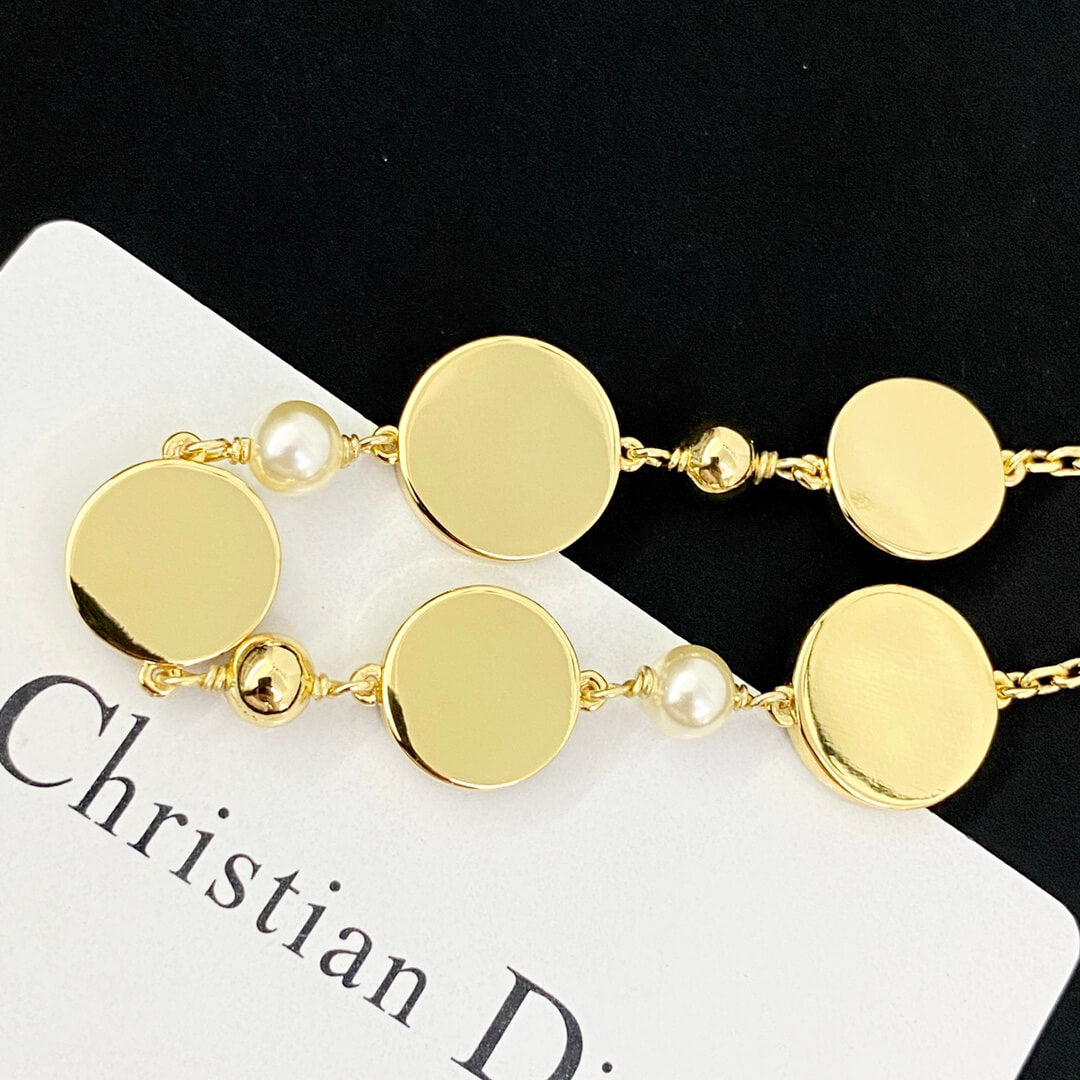 Navy Medallion & Pearl Multi-Charm Bracelet
