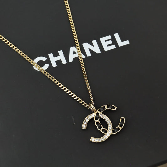 Leather-Threaded Diamond Choker