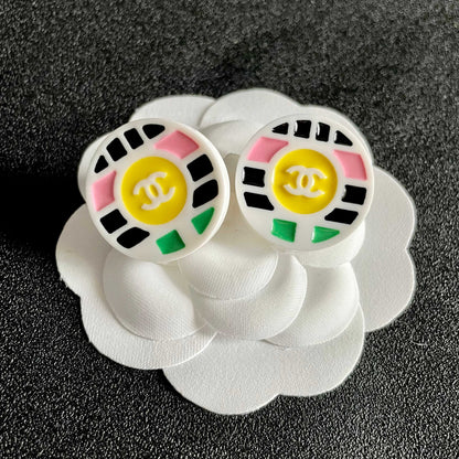 Colorful Circle Stud Earrings