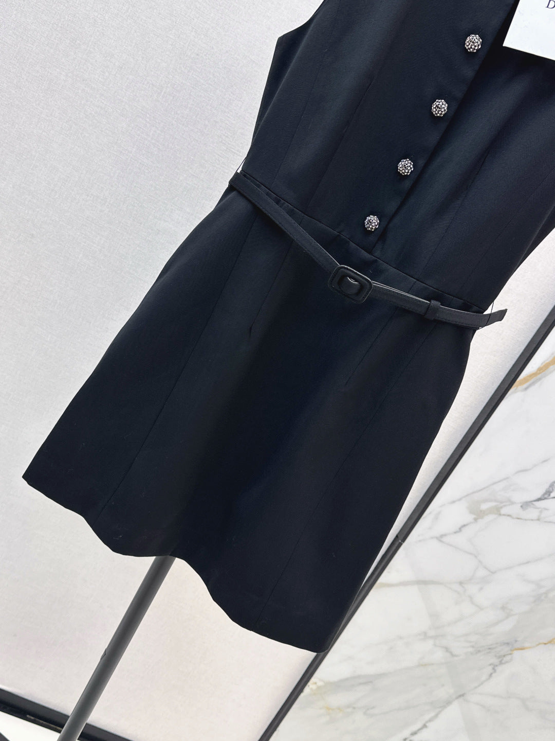 Elegant Stand Collar Sleeveless Dress
