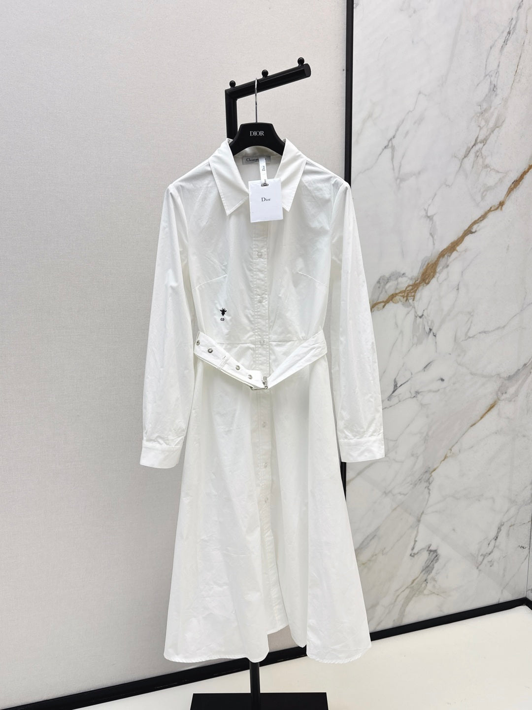 Elegant Embroidered Shirt Long Dress