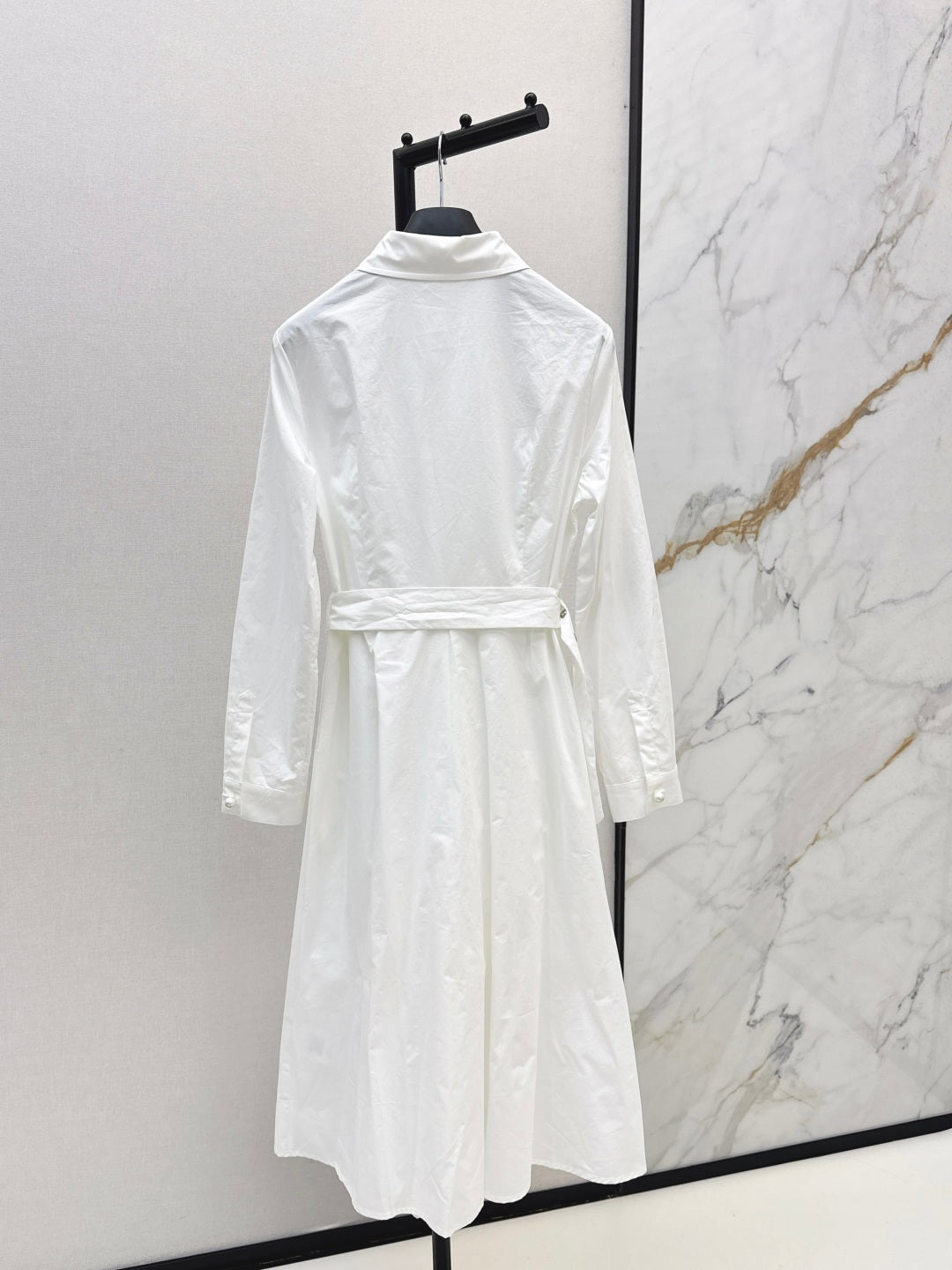 Elegant Embroidered Shirt Long Dress