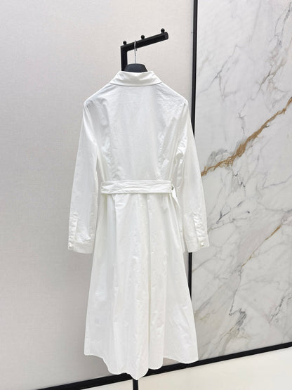 Elegant Embroidered Shirt Long Dress