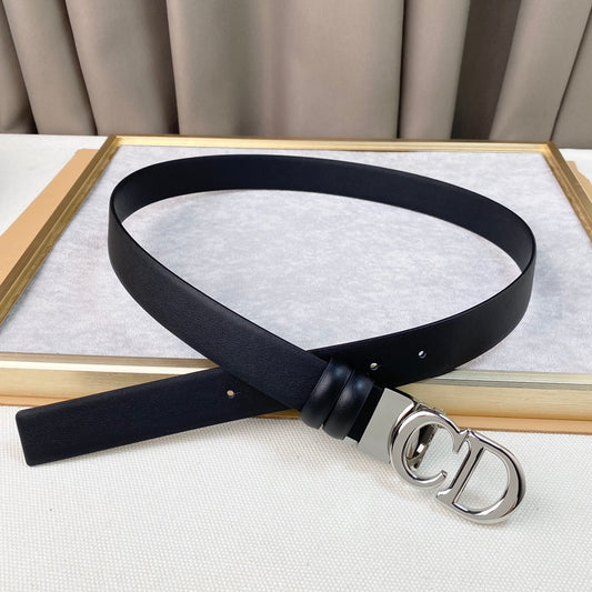 Classic Black Belt with Silver Logo Buckle