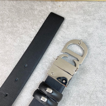 Classic Black Belt with Silver Logo Buckle