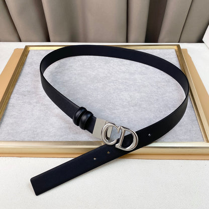 Classic Black Belt with Silver Logo Buckle