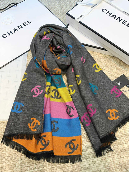 Classic Multicolor Logo All-Over Print Scarf
