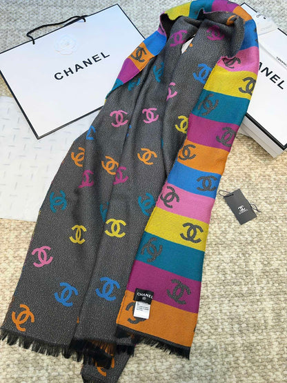 Classic Multicolor Logo All-Over Print Scarf