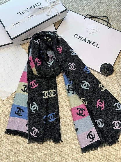 Classic Multicolor Logo All-Over Print Scarf