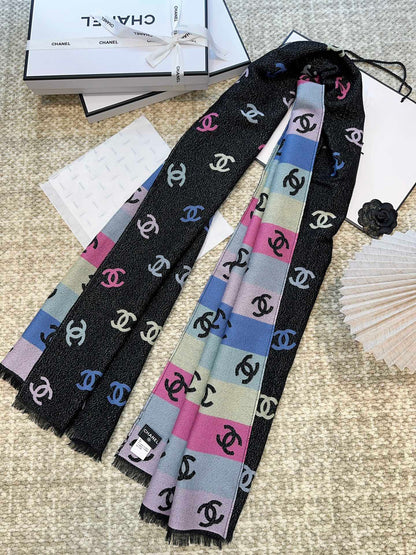 Classic Multicolor Logo All-Over Print Scarf
