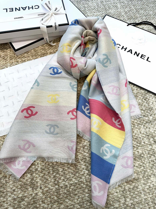 Classic Multicolor Logo All-Over Print Scarf